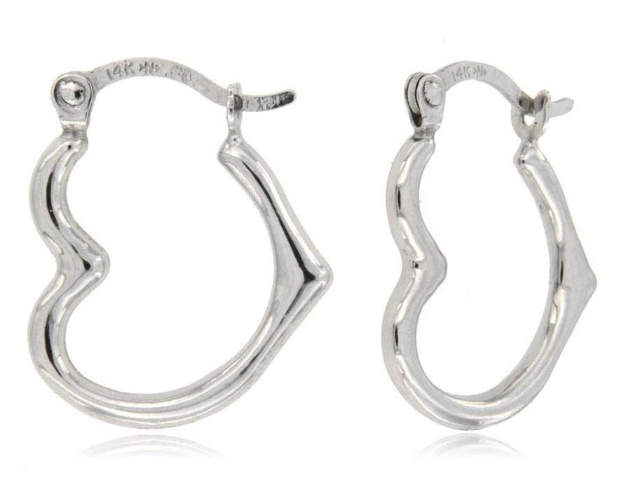 Madewell white and gold hoops enamel heart hoop earrings | Heart hoop  earrings, Gold hoops, Hoop earrings